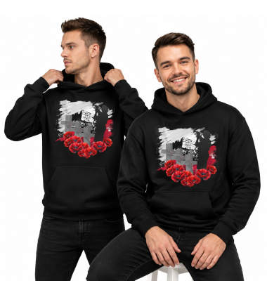 BLUZA Z KAPTUREM PATRIOTYCZNI CZRWONE MAKI